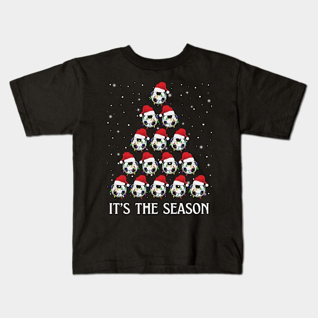 Soccer Christmas Tree It's The Season Funny Soccer Lover Kids T-Shirt by egcreations